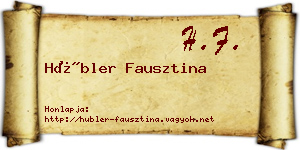 Hübler Fausztina névjegykártya